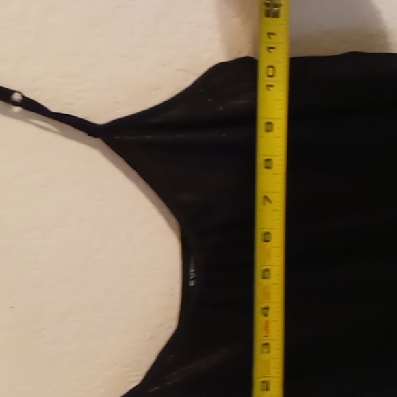 Express Petite Black Sheer w Gold Underlay Spaghetti Strap Shirt Petite XS - Picture 7 of 11